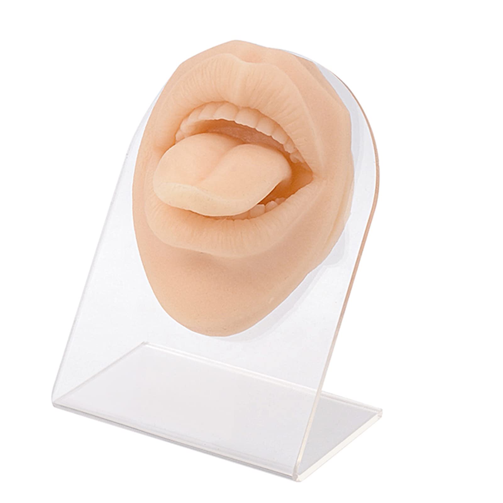 Modèle De Bouche Humaine En Silicone - Simulation Langue, Taille 7.7x5.8x4.5 Cm, Rose Marron