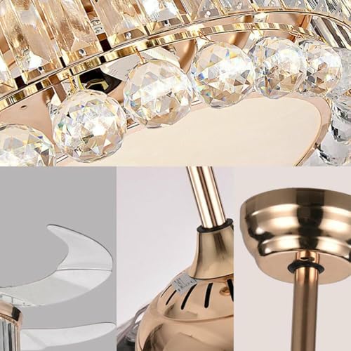 Lustre invisible LED moderne et ventilateur de plafond suspendu avec télécommande - 5