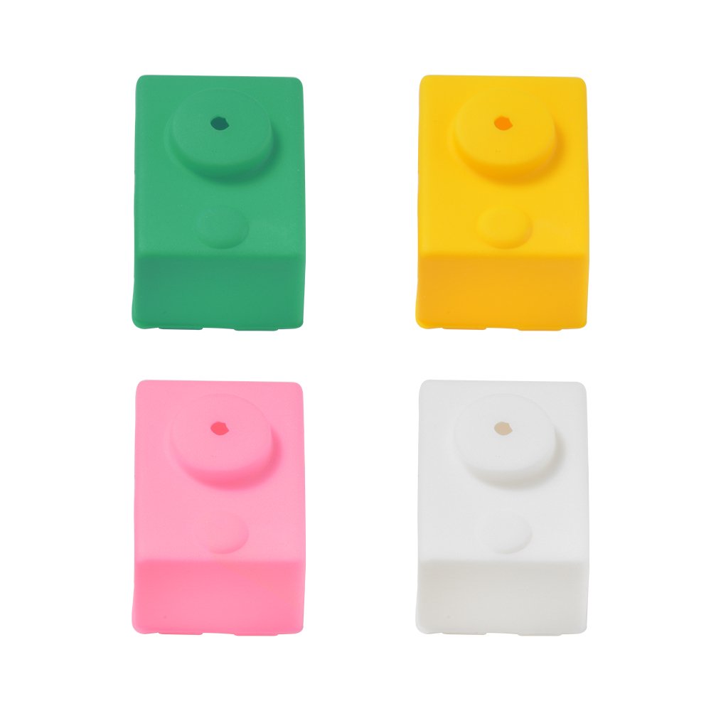 4x Silikon-Schutzhüllen Für E3D-V6 Hotend – Hitzebeständig, Farbig (pink/gelb/grün/weiß), Für 3D-Drucker