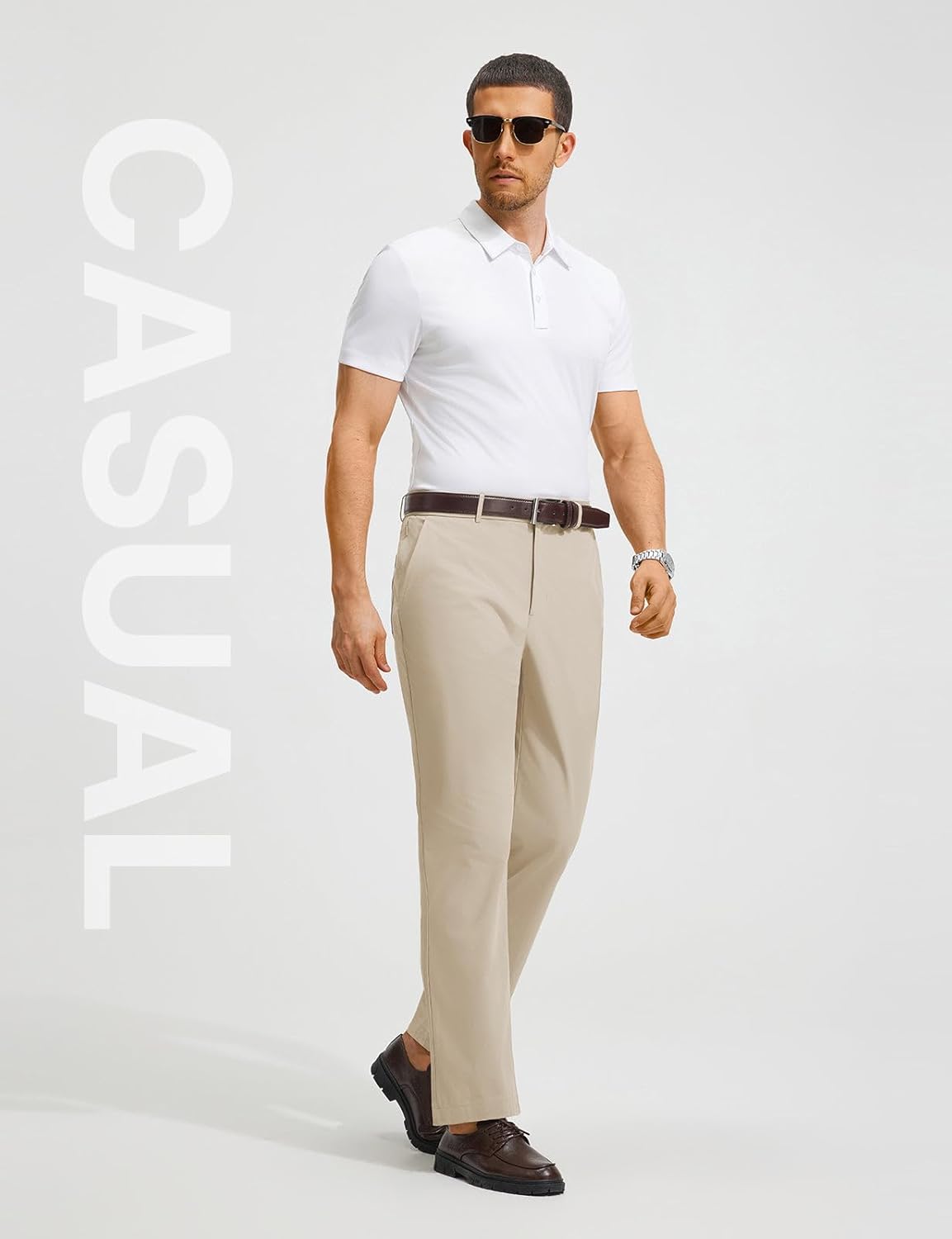 baleaf Men's 30“ 32'' Golf Pants Waist Elastic Stretch Lightweight Dress Pant Casual Slacks for Work Travel with 5 Pockets