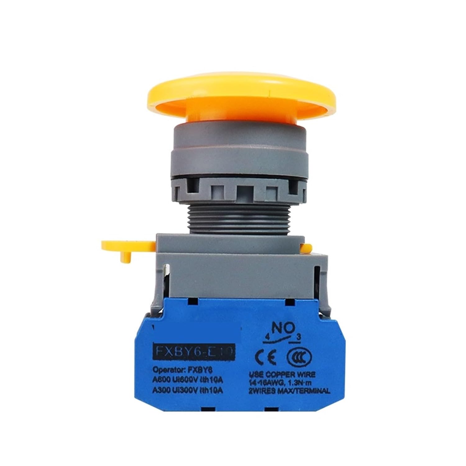 22mm Momentary Switch FXBY6 Plastic Push Button Latching Self Reset 1Pcs(Latching,2NC)