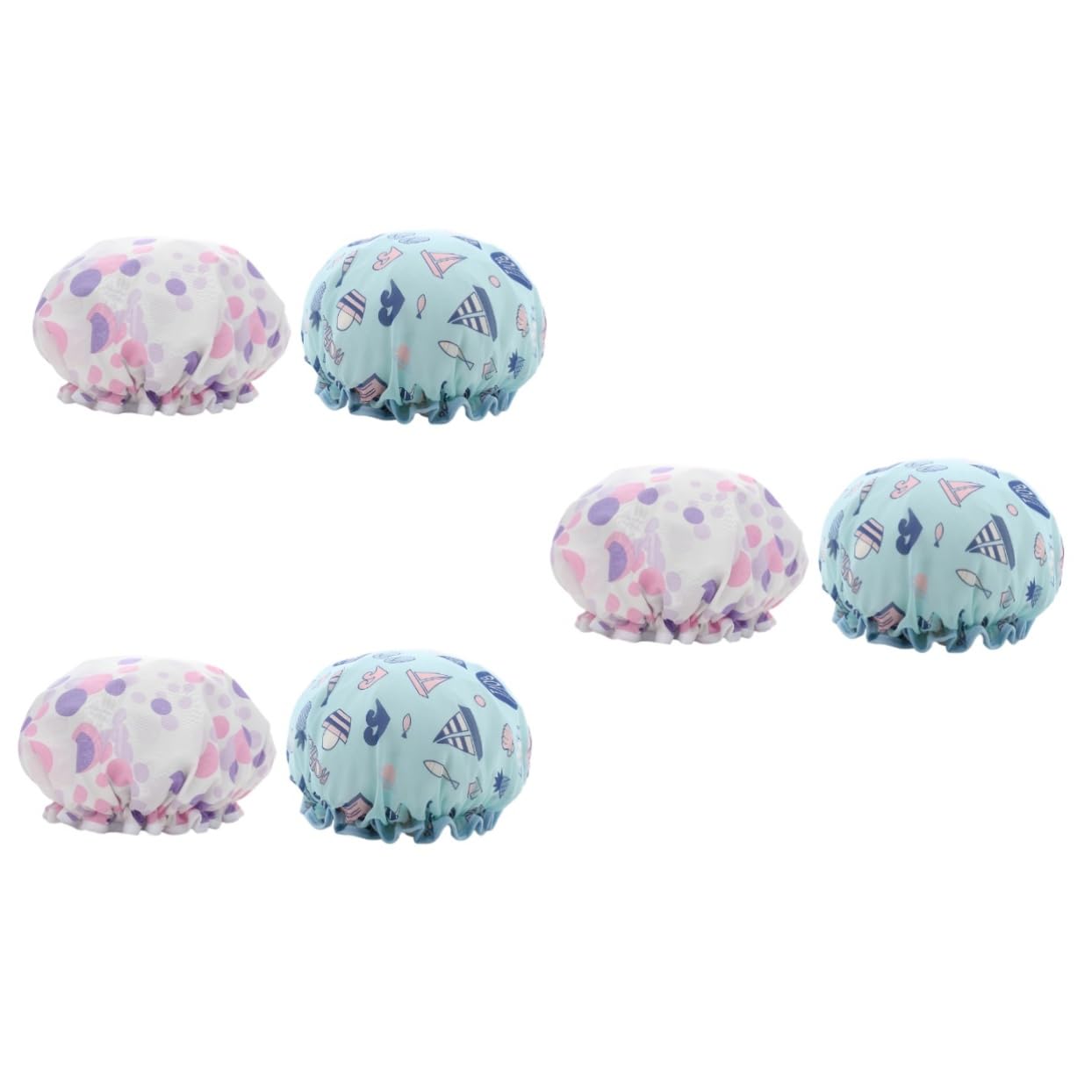 FRCOLOR 6piezas Gorro De Para Mujer Gorro De Baño De Eva Diseño Impreso Doble Para Protección Efectiva y Piscina