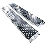 VOUNOT® Loading Ramps, 2 Steel Ramps Heavy Duty for Van, Lawnmower, ATV, Quad Motorcycle, 400 kg Max Loading, 135 x 23 cm, Silver