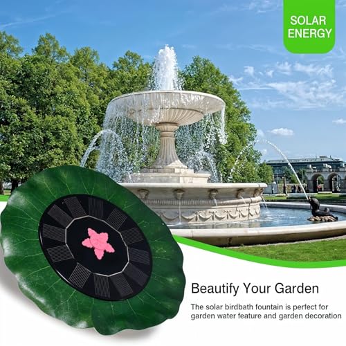 Image of Oblivion Solar Fountain for Garden 1 Pc - Decorative Solar-Powered Floating Water Pump with Lotus Leaf Base for Bird Bath and Pond - Energy-Efficient Aerator with Multiple Spray Nozzles