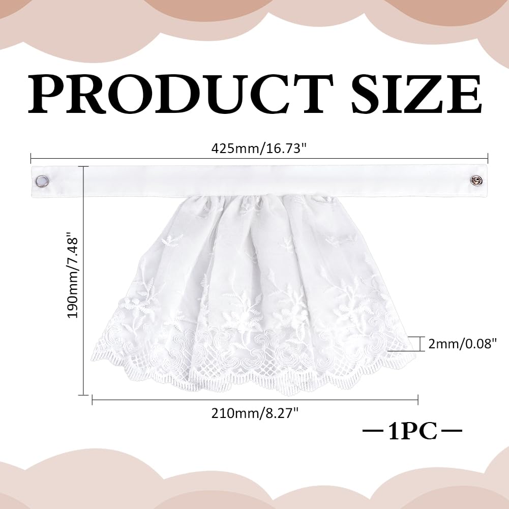 CRAFTYMELODY Polyester Lace Faux Collar Detachable Lace Cape Collar Neckline Trim Jabot Cuffs DIY Garment Accessories Clothing Garment Kit Collars Shirt Versatile Costume Accessories for Women - Image 2