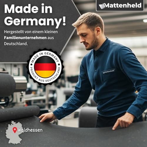 Mattenheld® Antirutschmatte Ladungssicherung 120x80x0,3 cm | Rutschhemmende & genormte Gummigranulatmatte | Ideale Sicherung von Ware im LKW, Anhänger & Kofferraum | Universal Bautenschutzmatte 3mm