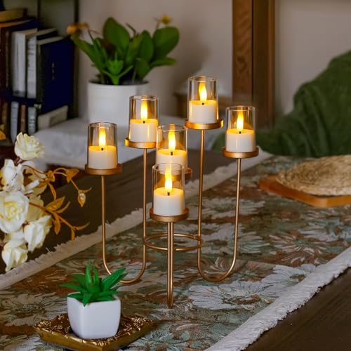 Image of Yeelida 15pcs Battery Operated 1.7 inch x2.5 inch Clear Acrylic Remote LED Tea Lights, Flameless 2 /4 /6 /8h Timer Fake Ivory Bulk Votive Candles with Batteries, Flickering Warm Light Pure Plastic Tealights