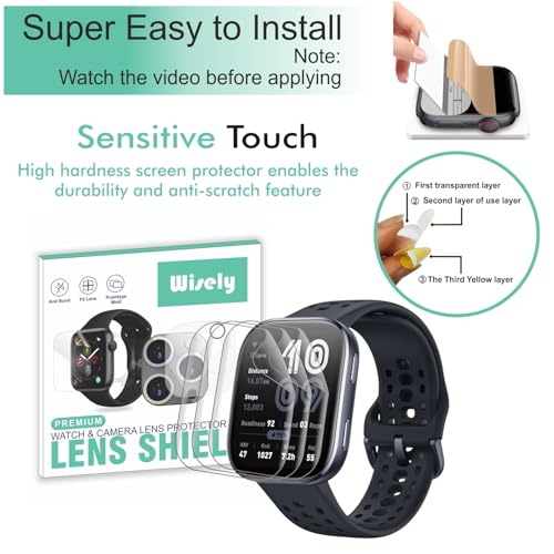 Image of Wisely |Pack of 5pc| Screen Guard Protector For Amaz fit Bip 6 1.97 inch Anti Shock, Anti-Scratch, HD Clear, Full Cover