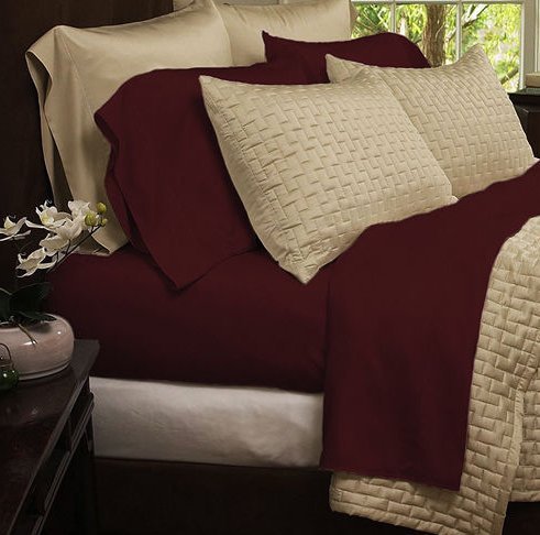 Bedding sets- Eco-Friendly Organic Bamboo Bed Sheets-Size KING-Color BURGUNDY-bamboo fiber sheets are comfortable and ul
