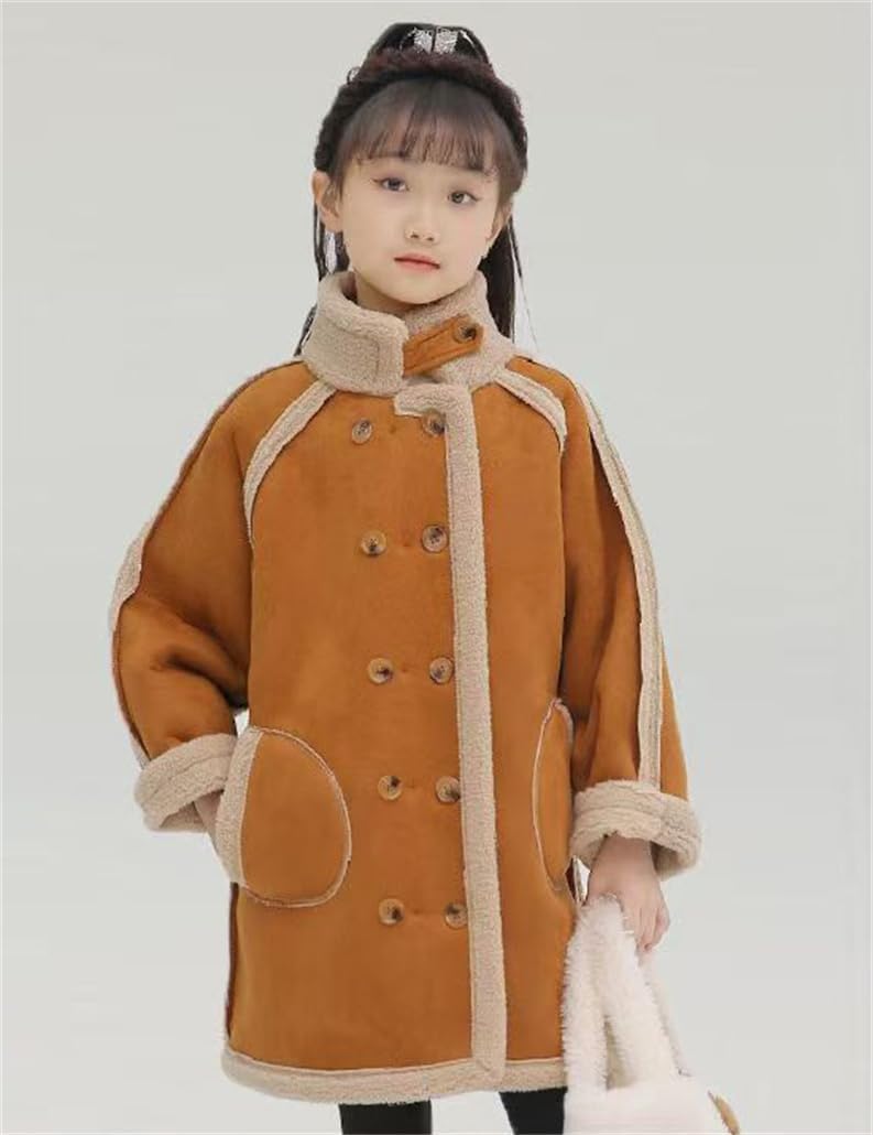 [もうほうきょう] 秋冬服 ムートンコート子供服 ボアコート 女の子 ボアジャケット ガールズ 毛皮ジャケット アウター 両面着用