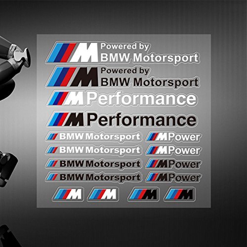 JZM 16x BMW M SPORT STICKER Adesivo 16 Pezzi Set
