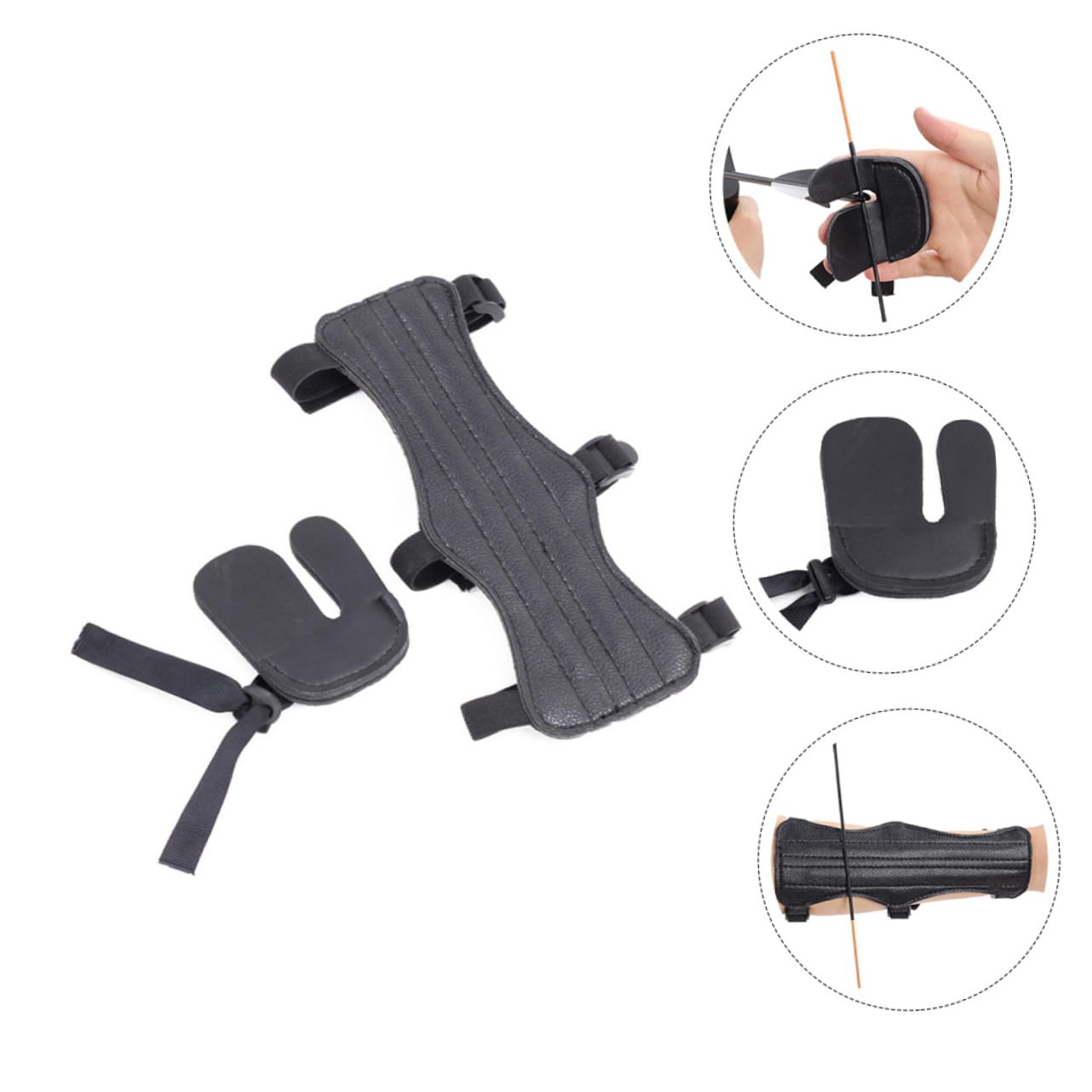 CORHAD Archery Arm and Finger Protection Set Portable Professional Archery Equipment Comfortable Support for Shooting