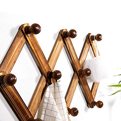 Patère bois pliable et extensible pour rangement entrée
