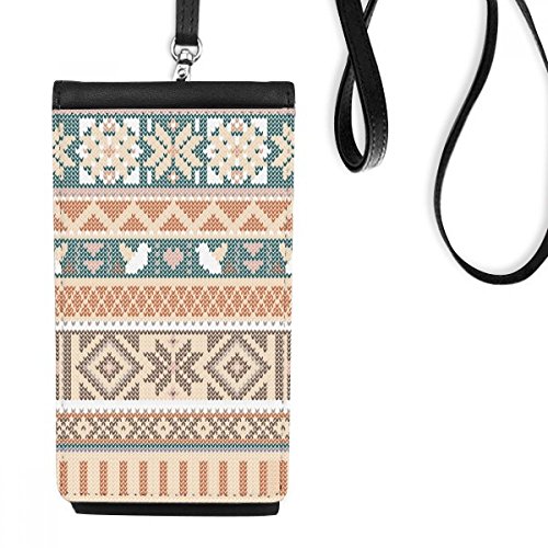 Porte-monnaie cadeau original en cuir suspendu avec motifs de triangles