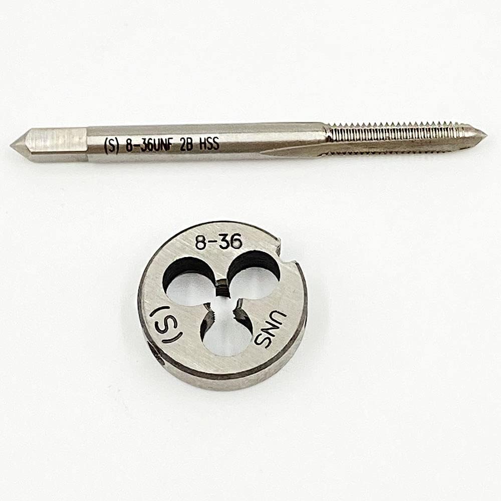 Hunricho 8-36 UNS Tap and Die Set Machine Thread Tap and Round Thread Die Right Hand Tap Die Set (8-36 UNS)