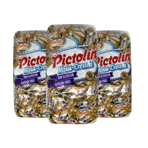 Pictolin (3 Pack) Caramelo de Nata sabor Dulce de Leche sin Azúcares con Edulcorantes - (3x1kg)