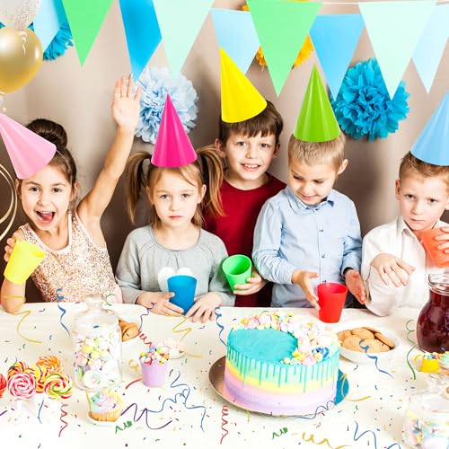 CANREVEL 16 PCS Pastel Party Hats for Adult, Rainbow Party Supply for Party Decorations, Party Headwear for Birthday Celebration for Women Men