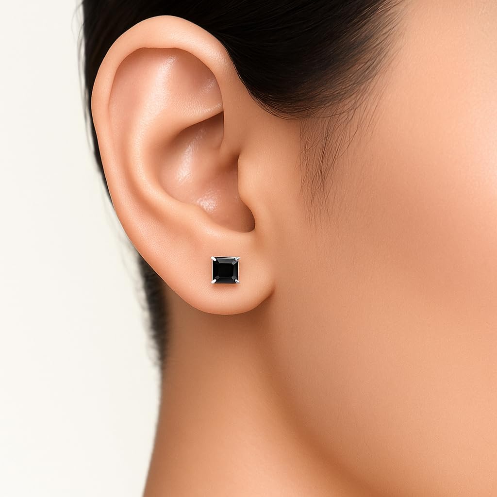 Sechi Solid 925 Sterling Silver Black Cubic Zirconia Stud Earrings for Women Hypoallergenic Cartilage Helix Jewelry - Image 3