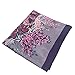 YOUR SMILE Polyester Scarf Women’s Fashion Pattern Purple Flower Large Square Satin Headscarf 35''x35'' (807)