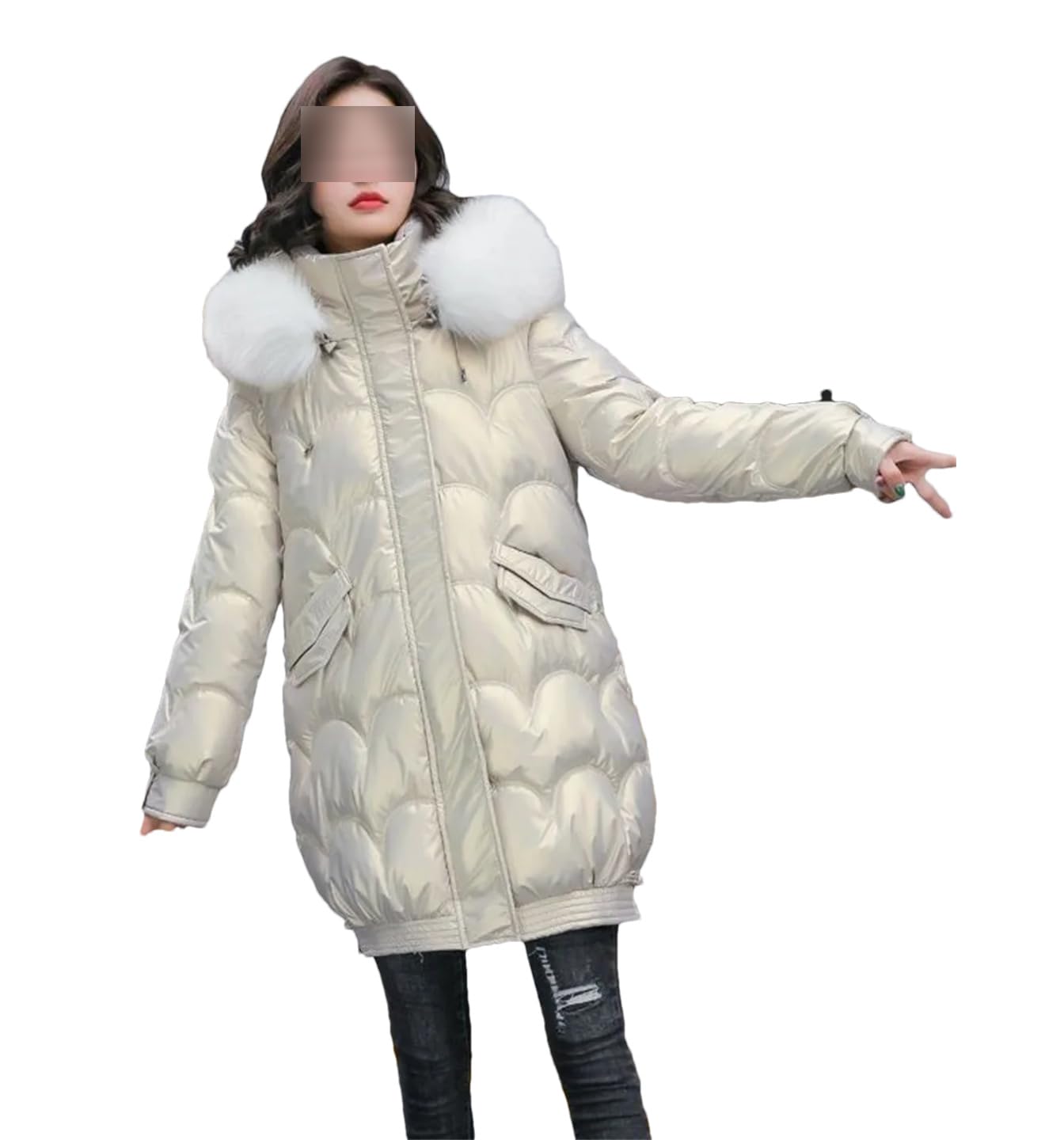 Suwequest Autumn Winter Hooded Fur Collar Long Parkas Mujer Thick Warm Down Cotton Padded Jacket Casual Hoodies Coat