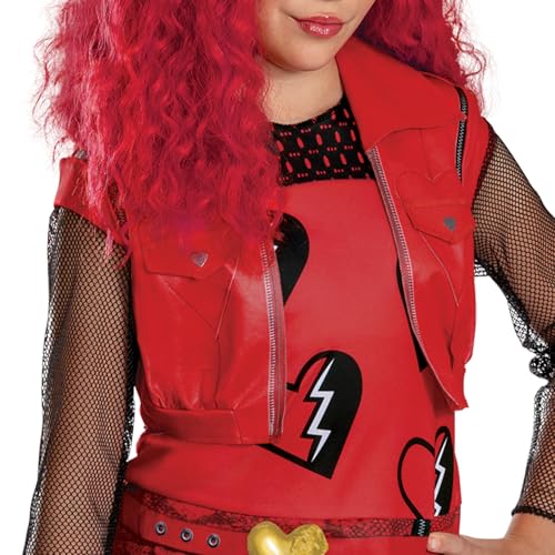 Descendants Red Costume for Kids, Official Disney Descendants The Rise of Red Costume Jumpsuit, Wig not Included, Child Size (7-8)