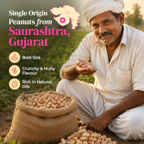 Image of Khetika Peanuts 500g Origin Saurashtra, Fit for Fasting, Moongfali, Rich in Protien & Fiber, (Pallilu)