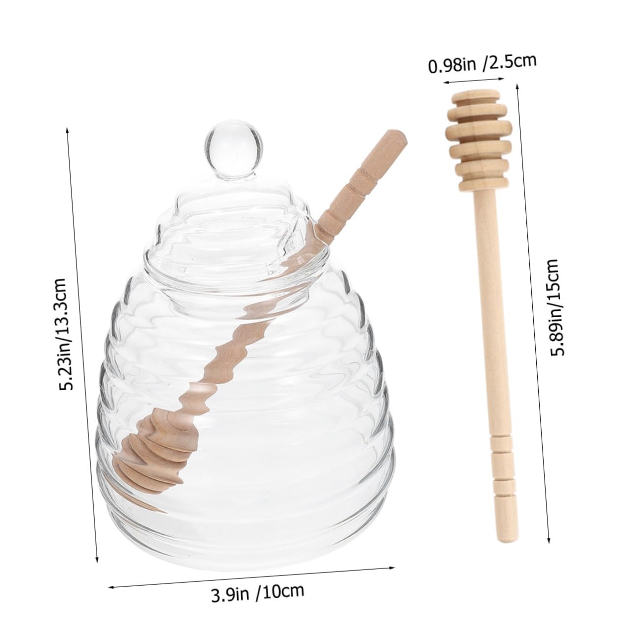 OKUMEYR Unique Honey Pot with Lid Honey Dispenser for Snacks Smooth Surface Honey Jar for Easy Handling