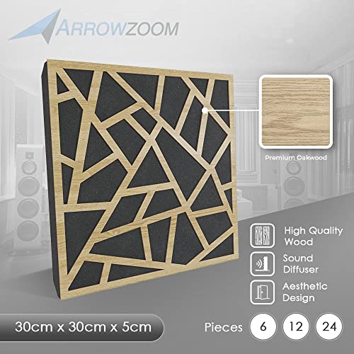 Arrowzoom Difusor Acústico de Madera Mosaico 11.5x11.5x0.4 pulg AZ1247 miniatura 3