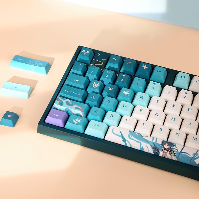 GENSHIN IMPACT "Vigilant Yaksha Xiao Mechanical Keyboard 108 Keys - Grass Green Capacitive Switch V2