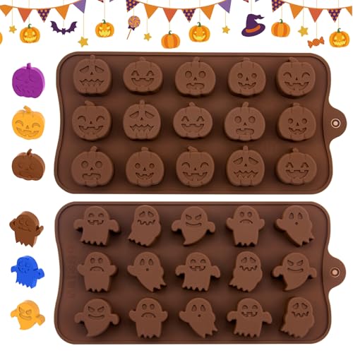 Lot de 2 Moules en Silicone pour Halloween, 15 Cavités,