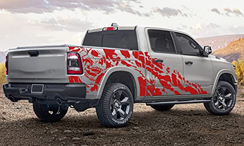 Side Nightmare Graphics Stickers Decals Compatible With Dodge Ram (Red) #TOP1