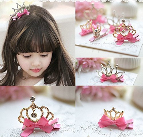 Joyci Infant Girl's Diamond Crown Hair Pin Princess Hair Clips Kids Party Hair Accessory