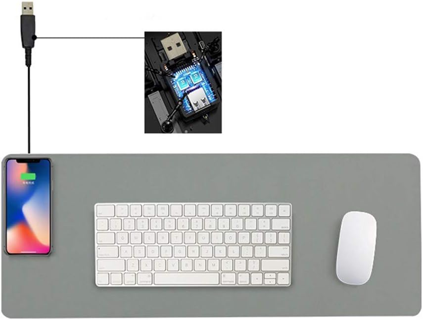 Qi Wireless Charging Mouse Pad 10W,2 in 1 Wireless Fast Charge, Extended Soft Gaming Keyboard Mat, for All Qi-Enabled Devices