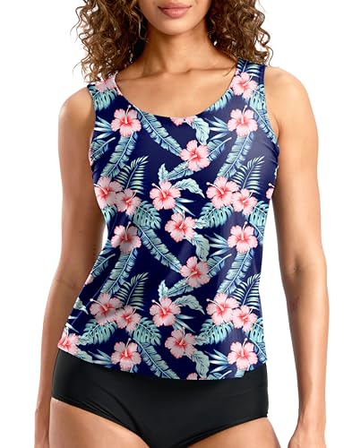 Image of G Gradual Tankini Tops for Women High Neck Swimsuits Swim Top Modest Bathing Suit Swimwear Tank Top only No Bottom