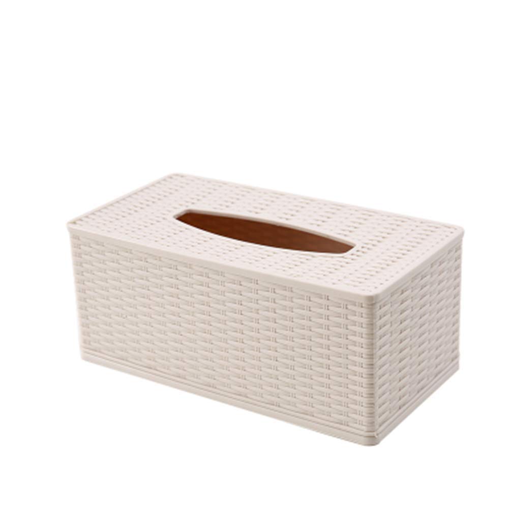 Tissue box， Facial Tissue Dispenser, Cosmetic Box for Tissues, Handkerchief(Beige)