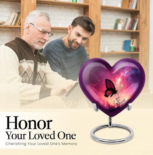 Image of Butterfly Urn - Large Cremation Urn for Human Ashes Adult Male & Female - Mini Keepsake Burial Urns - Combo of 8 Inch & 3 Inch