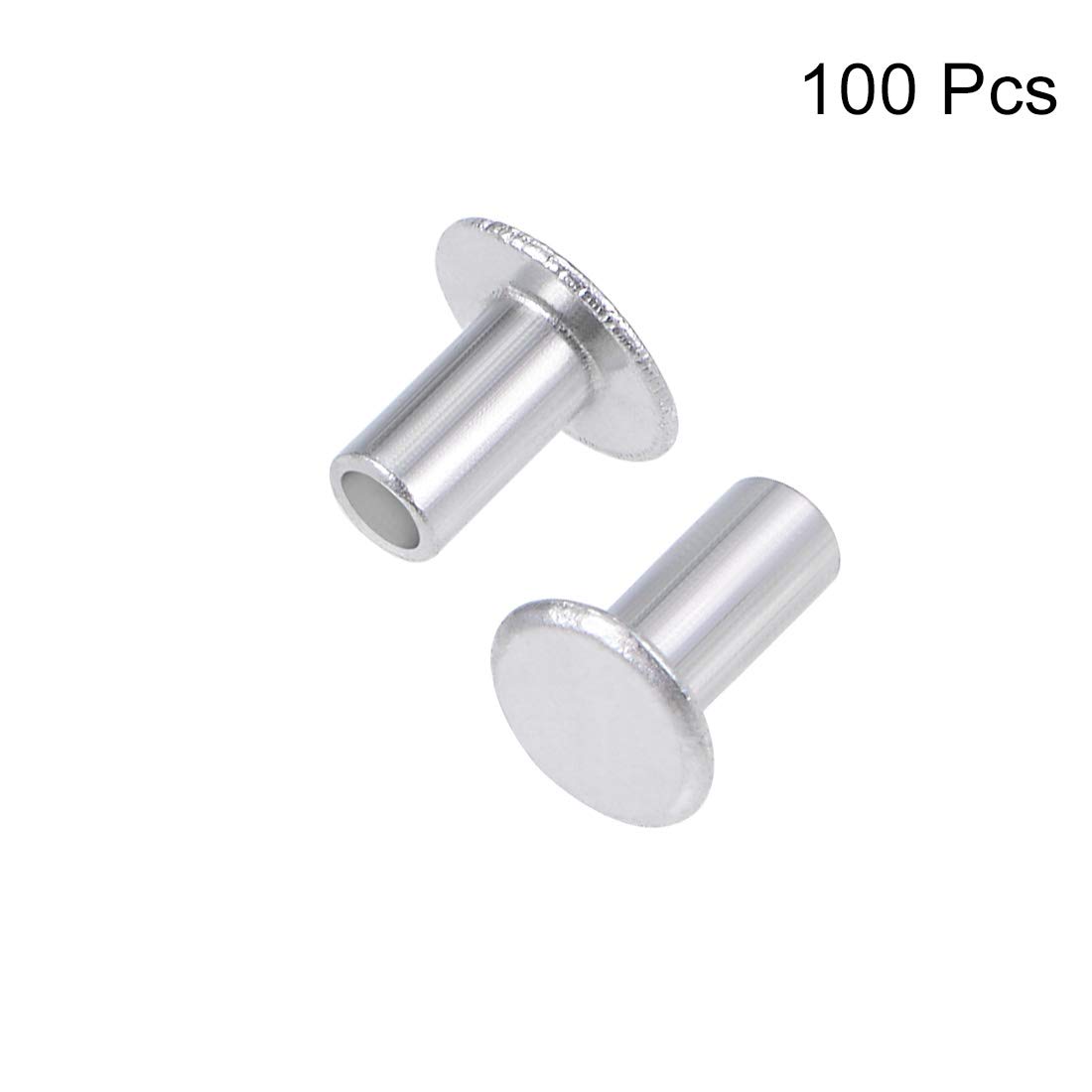 Aluminum Rivets - 100 Pack Semi-Tubular Rivets -3 Aluminum Rivets - 100 Pack Semi-Tubular Rivets -3