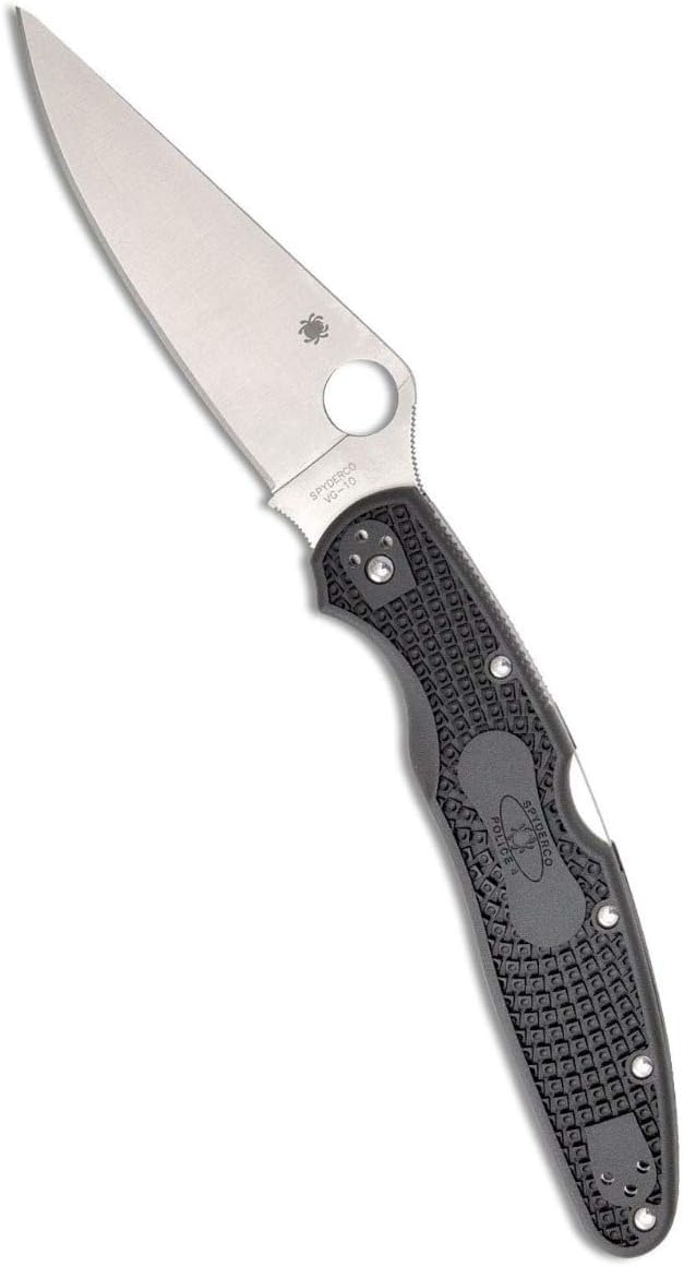 Police 4 Lightweight Folding Pocket Knife with 4.3" VG-10 Steel Blade and FRN Handle - EDC Knife for Men and Women, Perfect for Hunting, Tactical, Camping, Survival - PlainEdge - C07PBK4