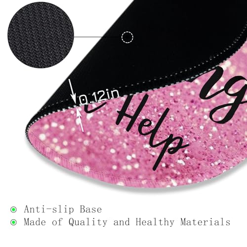 Image of Gctriki Computer Mouse Pad, Funny Pink Round Mouse Pads for Desk Travel Work Laptop Gaming, Cute Pink Home Office Supplies Desk Accessories Decor Inspirational Graduation Gifts Office Gifts