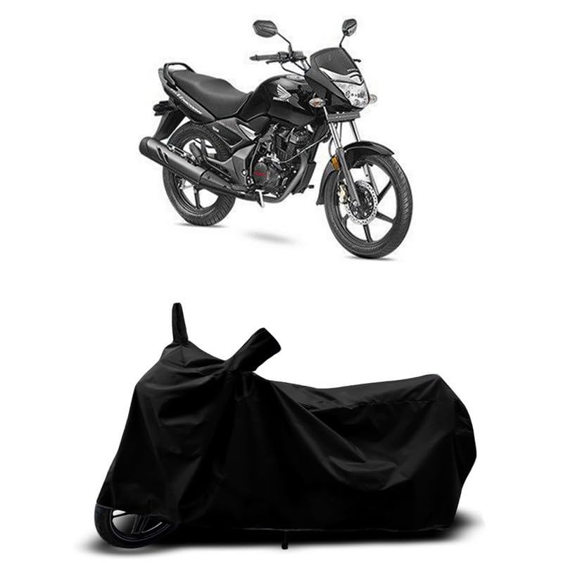 Image of DUFFEL-All Two Wheeler Bike /Scooty Body Cover Used for CB Unicorn 150 BS6 Heat Protectio /Water Resistance /UV-Rays /Birds Dropping /Scratchproof /Dust Proof /Waterproof All Variants [Black]