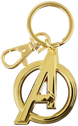 Marvel 68801 Avengers Logo in Gold - Pewter Key Ring Action Figure Accessories, 3