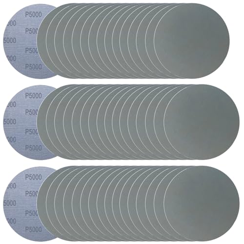 Image of 6 Inch 50 Pcs Wet Dry Sanding Discs Hook and Loop, 5000 Grit Sandpaper Automotive Wood Metal Polishing & Sanding, Silicon Carbide Sand Paper for Random Orbital Sander (Grit 5000)