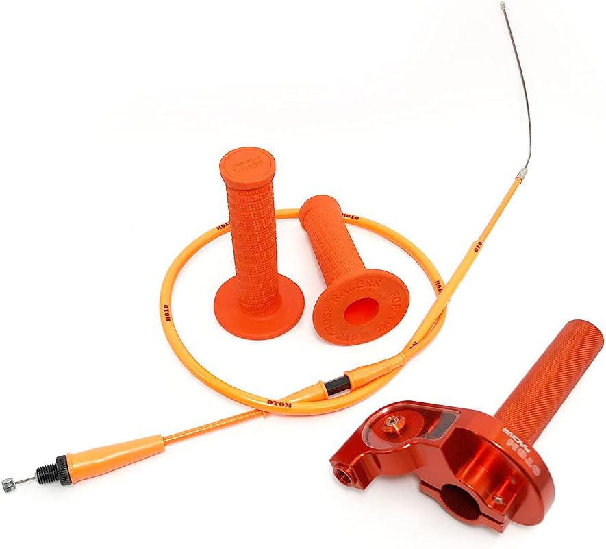7/8 Inch 22mm Throttle Twists Grip CNC Aluminum with Throttle Cable and Handlebar Grip for 50cc 125cc 150cc 250cc Dirt Bike Motorcycle Accessories