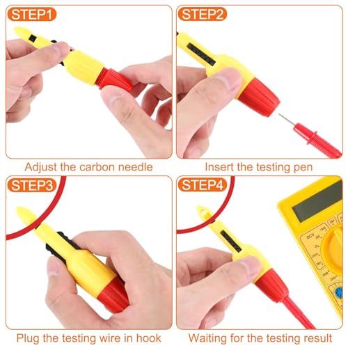 Image of 4pcs Wire Piercing Probe, Insulation Piercing Clip Set Wire Piercing Tool for Multimeter Voltage Voltmeter Thermometer Testing (2mm, 4mm)