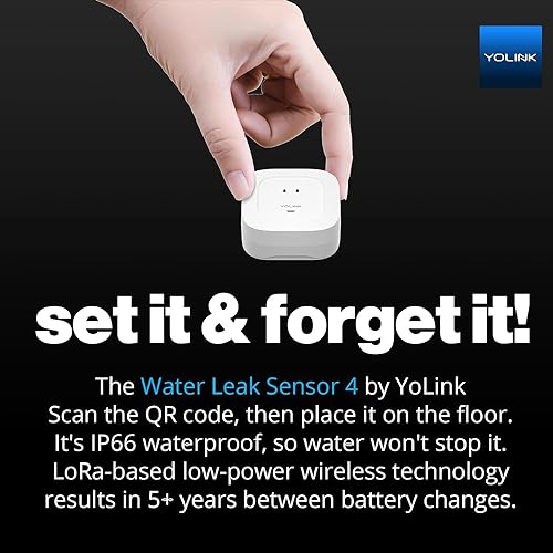 Water Leak Sensor 4 with 105dB Audio Alarm 3-Pack, SMS/Text, Email & Push Notifications, Freeze Warning, LoRa Up to 1/4 Mile Open-Air Range, w/Alexa, IFTTT, Hub Required! by YoLink - Image 8