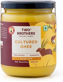 Two Brothers A2 Gir Cow Grass-Fed Ghee Butter | Lactose-Free, Keto Paleo Gut-Friendly Alternative | Pure Bilona 16oz