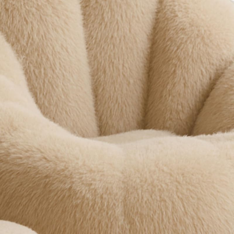 Image of Biggie Bean Bag Chair with Beans Filled 6XL Royal Chair-Laziness Pro Max-Crafted for Comfort-Styled for Elegance with Free Cushion & Footrest (Matching Color : Soft Fur Cream)