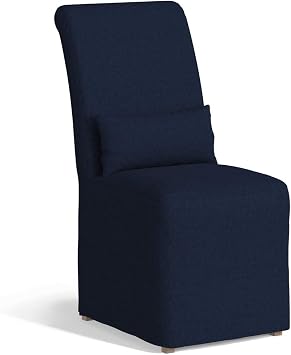 Sunset Trading Newport Slipcovered Dining Chair | Moisture and Stain Resistant Performance Fabric | Navy Blue
