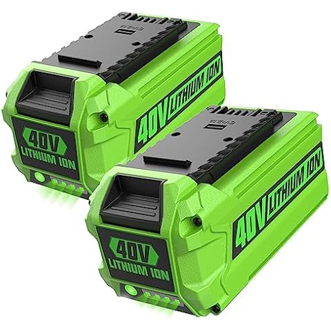 Ahomtikk 2 Pack 6.5Ah 40V Battery Replace for Greenworks 40V Battery G-MAX 29472 29462 29252 20202 22262 25312 25322 20642 22272 27062 21242 for Green Works 40V Lithium Battery Cordless Power Tools Cover