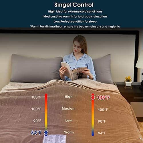 BESTCHIC Cobertor Elétrico Aquecido Tamanho Duplo 62